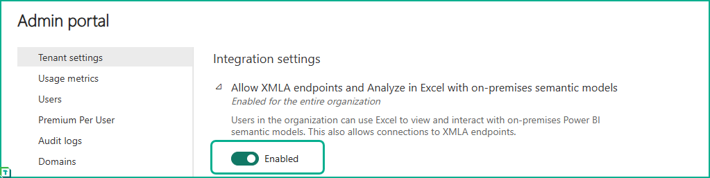 Tenant admin setting